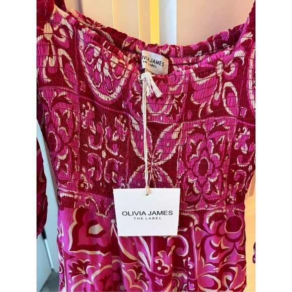 NWT Olivia James Bridget Midi Dress, Tile, $235 XS - Picture 2 of 7